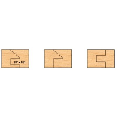 1-1 / 4" B 6 PC T-ALLOY C&P SET w / 702 EE GLASS GROOVER PATTERN SIDE ONLY (0.500)