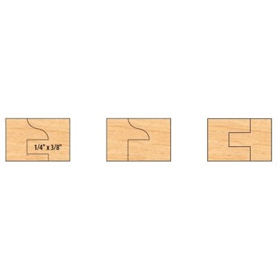 1-1 / 4" B 6 PC T-ALLOY C&P SET w / 702 EE GLASS GROOVER PATTERN SIDE ONLY (0.500)